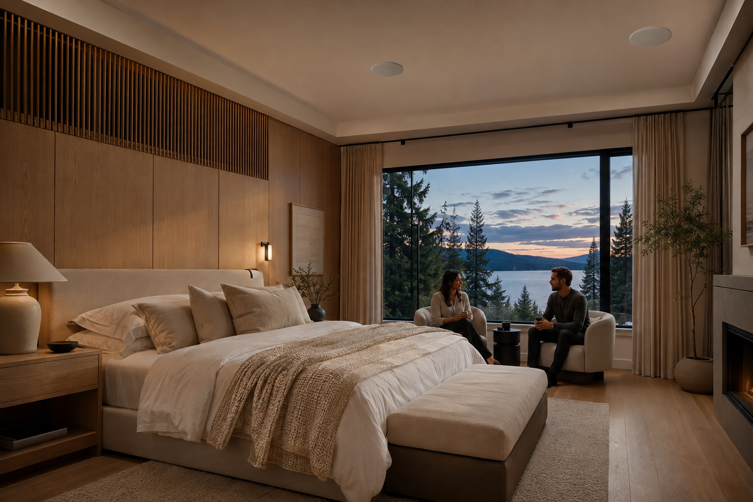Primary Bedroom with in-ceiling audio