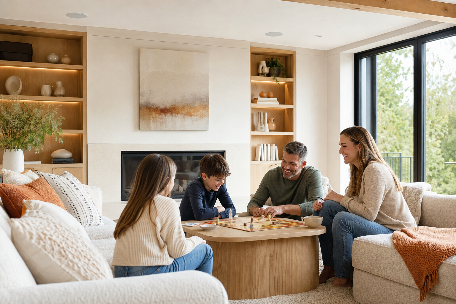 Family Room with in-ceiling audio
