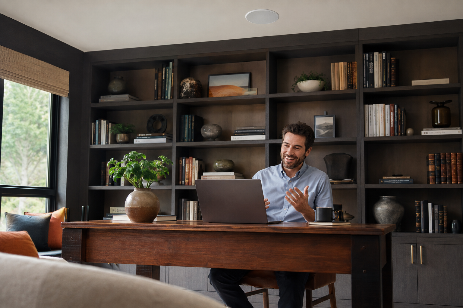 Study with in-ceiling audio